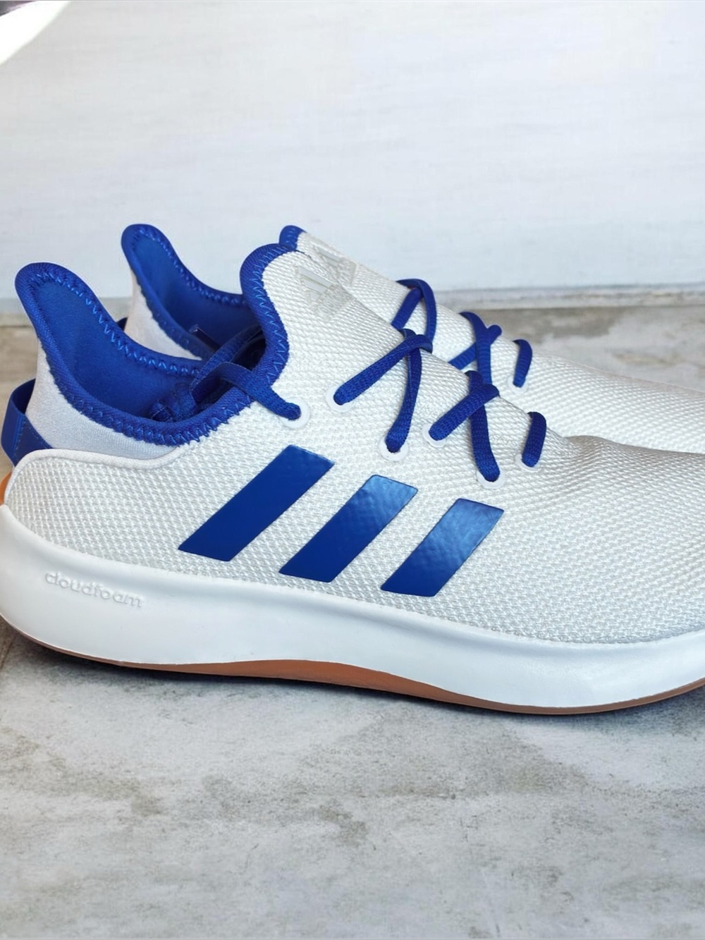 Adidas Cloudfoam Pure SPW size 8 women’s. Blue/white/yellow